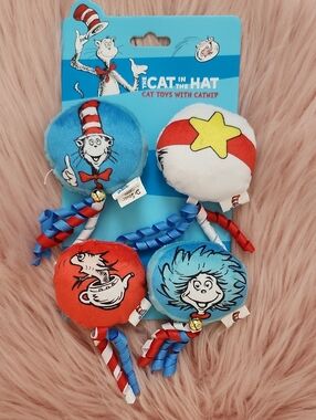Brand New DR. SEUSS CAT IN THE HAT CATNIP Cat Toy-4CT